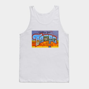 Greetings from Tampa, Florida - Vintage Large Letter Postcard Tank Top